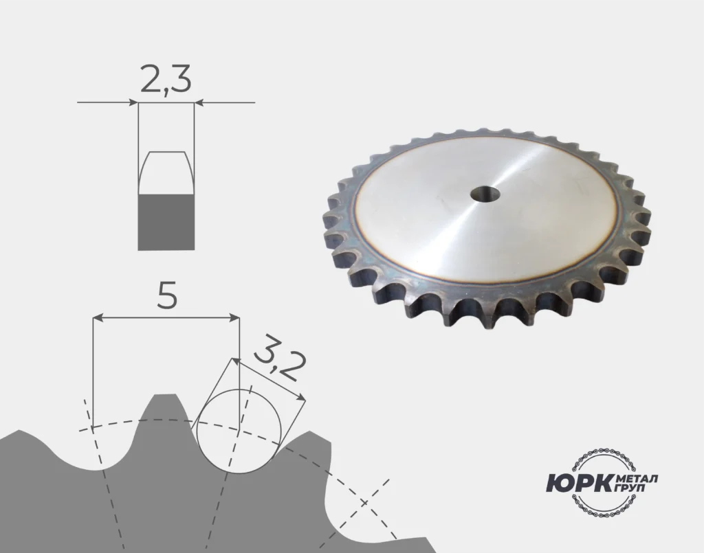 Зірочки плоскі під ланцюг 03В (крок 5,0 мм)