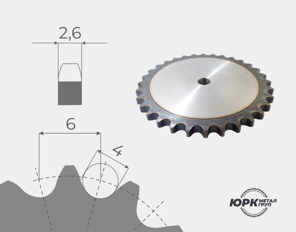 Зірочки плоскі під ланцюг 04В (крок 6,0 мм)