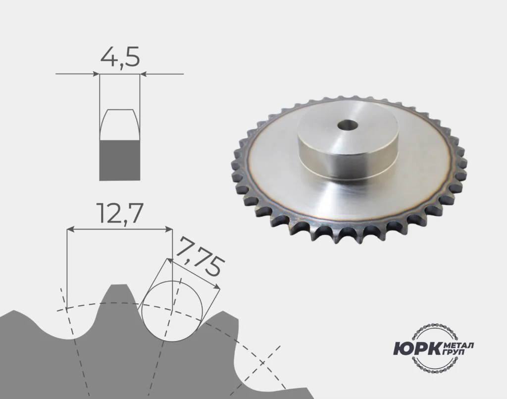 Зірочки під ланцюг 083-084 (крок 12,7 мм)
