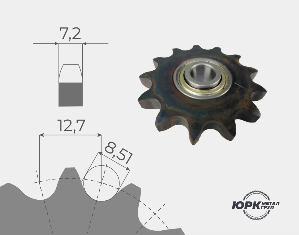 Зірочки натяжні під ланцюг 08В (крок 12,7 мм)