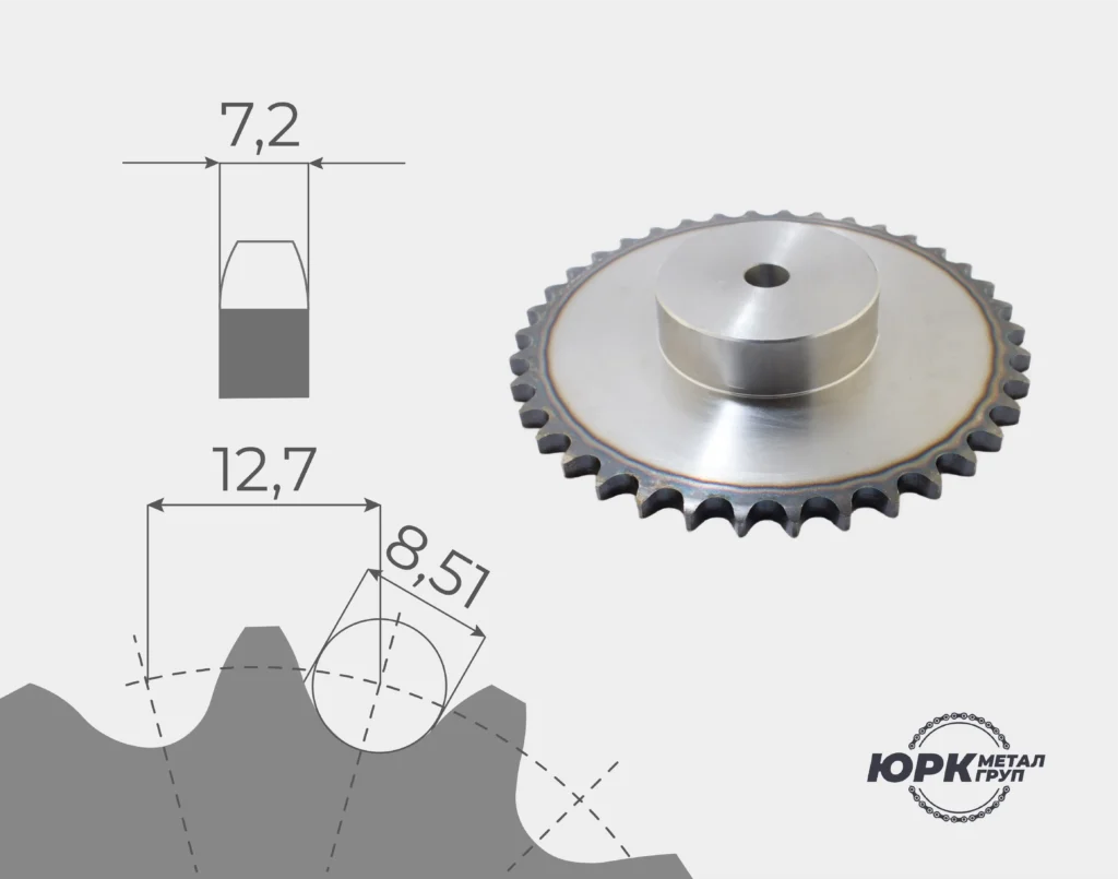 Зірочки під ланцюг 08В (крок 12,7 мм)