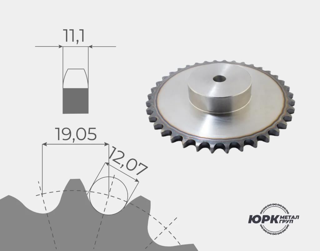 Зірочки під ланцюг 12В (крок 19,05 мм)