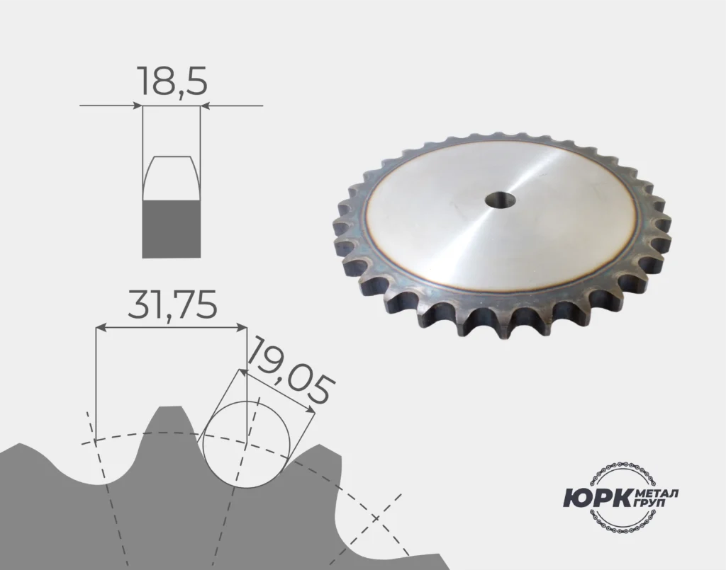 Зірочки плоскі під ланцюг 20В (крок 31,75 мм)